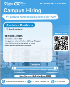 🎓 CAMPUS HIRING – PT. Sutanto Arifchandra Elektronik (KITANI)