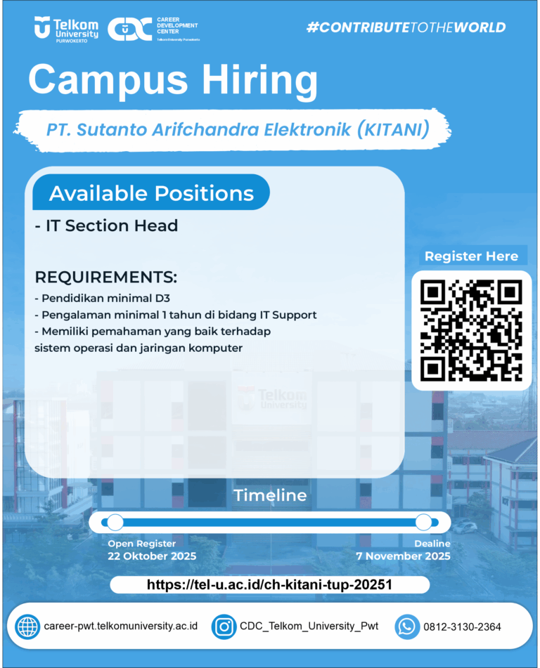 🎓 CAMPUS HIRING – PT. Sutanto Arifchandra Elektronik (KITANI)